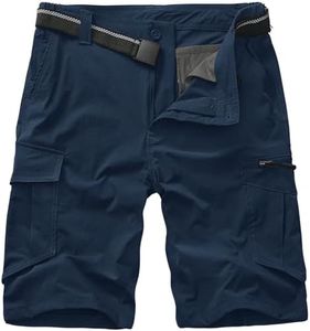 Toomett Mens Cargo Shorts Lightweight Work Shorts for Men Fishing Safari Travel Camping Outdoor Hiking Shorts with Zipper Pockets,6230,Blue,32