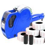 DSL MX5500 Price Gun Labeller with 10 Rolls Labels (22x12mm) & 2 Spare Ink Cartridge – Handheld Pricing Tagging Machine for Shops, Retail & Office Use (Blue)