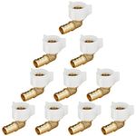 WHK 10 PACK PEX 1/2 Inch Pex fittings X 1/2 Female NPT Swivel Elbow Fittings Crimp Adapters-RV Pex Fittings to connect (Brass)