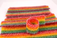 Herby Sour Candy Belt, Rainbow Flavor, Vegan & Halal, 10 Oz Plastic Tub (Pack of 12)