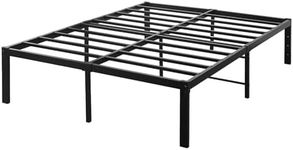 Levede 40cm Double Bed Frame,Metal Bed Base,Steel Slat Mattress Support,Under Bed Storage,Industrial Bed Frame,Bedroom Furniture,Reserved Holes for Headboard,Easy Assemble,Black ﻿