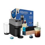 Nespresso Vertuo Pop+Coffee and Espresso Machine by Breville, Dark Grey Iced Coffee Pack with Travel Mug, Iced Coffee Capsules, Cold Brew Style Capsules