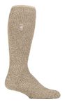 Heat Holders - Mens Thick Outdoor Long Leg Winter Heavy Weight Merino Wool Thermal Socks, Oatmeal, 7-12