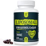 Liposomal Ubiquinol Vegan CoQ10 1000 mg, High Bioavailability (The Active Form of CoQ10), Powerful Antioxidant for Heart Health, Beneficial to Statin Users, 60 Softgels, Pack of 1