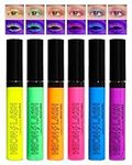 UV Glow Colored Mascara Volume and Length-6Pcs Green Yellow Orange Pink Blue Purple Neon Mascara, Waterproof Smudgeproof Long Lasting Non Clumping Curling Mascara St Patrick's Party Gift for Women-Set