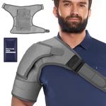 Extra Large Shoulder Brace with Ice Pack, Adjustable Shoulder Stability Support Brace, Heatable Cold Pack can be Applied Cold or Hot, Heated Shoulder Brace for Left or Right Shoulder, X-large