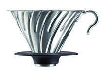 Hario V60 Metal Coffee Dripper (Size 02, Silver)
