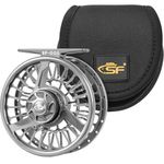 SF Premium SF005 Fly Fishing Reel Aircraft-Grade Aluminum 5/6/7 WT Dust-Proof Sealed Drag Free Reel Case Perfect for Trout & Bass