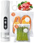 Babacom Portable Handheld Vacuum Sealer Machine with Visible Water Tank, 60kPa Powerful Compact Food Vacuum Sealer Machine, One-Touch Auto Seal & Pulse Mode for Delicate Foods, 20 Reusable Bags
