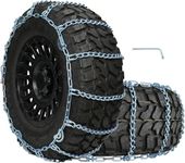 SCITOO QG2228CAM Snow Chains for Car Pickup Trucks SUV,Universal Emergency Tire Traction Chain,Anti-Skid Thickening Tire Chains Width 225 235 245 255 265 275 285 295(15" 16" 17" 18" 19" 20")- Set of 2