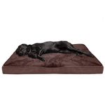 Furhaven XXL Memory Foam Dog Bed Terry & Suede Mattress w/Removable Washable Cover - Espresso, Jumbo Plus (XX-Large)