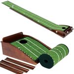 Dachenus Putting Green, Putting Matt for Indoors, Putting Mat Indoor Golf Matt Putting with Automatic Ball Return for Outdoor, Office, Living Room Practice,Best Putting Assist (Green)