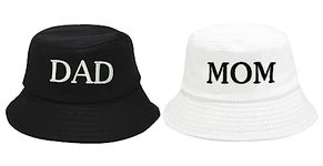 Enodtter Mr and Mrs Bucket Hats, Dad Mom (Black & White), One Size