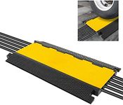 Pyle Durable Cable Ramp Protective Cover - 2,000 lbs Max Heavy Duty Cable & Hose Protector w/ Flip-open Top Cover & 5-Slot Multi-Channel Design - Cable Concealer for Outdoor & Indoor Use-Pyle PCBLCO28