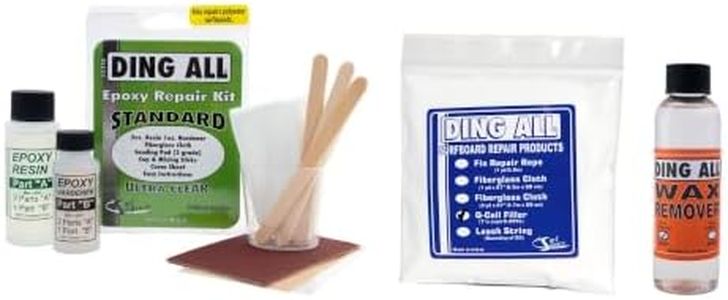Ding All Standard Epoxy Kit 3 oz, Q-Cell & Wax Remover 4 oz Bundle