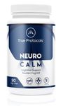 TRUE PROTOCOLS - Neuro Calm - L-Theanine (75mg) + GABA (75mg) + Glycine (250mg) + Bacopa (100mg) + Vitamin B6 (2.5mg) - 90 Highly absorbable Vegan Capsules - For Optimal Cognitive Health, Mood Balance, & Sleep - 100% Non-GMO Supplement