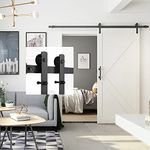 TE DEUM 6FT Sliding Barn Door Hardware Kit -Heavy Duty Sturdy, Smoothly and Quietly -Easy to Install - Fit 36in Wide Door Panel (I Shape Hanger)