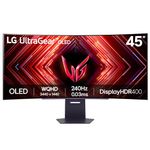 LG UltraGear Curved OLED Gaming Monitor 45GS95QE, 45 inch, 1440p, 240Hz, 0.03ms Response Time, HDR 10, NVIDIA G-Sync & AMD FreeSync compatible, Smart Energy Saving, DisplayPort, HDMI