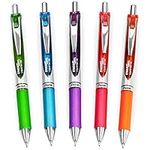 Pentel EnerGel XM BL77 - Retractable Liquid Gel Ink Pen - 0.7mm - 54% Recycled - Tropical Set of 5