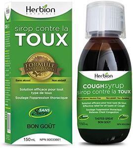 Herbion Naturals Sugar-Free Cough Syrup 5 fl oz - Effective Relief For All Types Of Cough, Chest Congestion, Soothes Throat, Promotes Healthy Bronchial Function