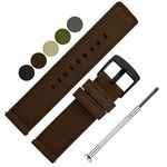 DBLACK ''ENMA'' Quick Release, Nylon Watch Strap // For 20mm, 22mm, or 24mm (Choose Your Size & Color) (Brown, 24mm)