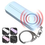 Self Defense Personal Alarm Keychain – 130 dB Loud Siren Protection Device with LED Light – Emergency Alert Key Chain Whistle for Women, Men, Children, Senior, and Joggers by WETEN (Blue)