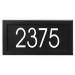 Rectangular Address Plaque – 4’’ Peel & Stick House Numbers INCLUDED – Outdoor Weatherproof Home Sign– PRO-DF - Made in Canada (Black/Black)