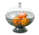 Gzsekken Fruit Bowl for Kitchen Countertop,Fruit Basket Fruit Bowls with Lid,Fruit Cover Displaying for Party Wedding Vegetable Dessert Snacks Bread Decorative Pedestal Bowl for Table Décor,Green