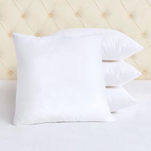 Mellanni Throw Pillow Inserts - 20 x 20 Pillow Insert Set of 4 - Decorative Pillows for Bed & Sofa - White Pillows Set - Couch Throw Pillows - Accent Pillows for Living Room (20" x 20", Pack of 4)