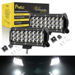 Pivalo PV24FW2 24 LED Fog Light Bar 7.5 Inch Waterproof Spot Beam Cube Worklight with Mounting Bracket for Motorcycles and Cars (72W, White Light, 2 PCS)