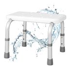 CASART Shower Stool, 3 Positions Height Adjustable Bath Chair with Non-slip Feet, Bathroom Shower Bench for Elderly, Disabled and Handicap