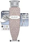 oleaf Ironing Board with Cover and Thicken Pad Height Adjustable Full Size Foldable Iron Board with Iron Rest, Stable Steel Legs, Metal Construction, Heat Resistant, Damascus