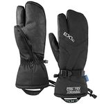 EXski Waterproof Winter 3-Finger Ski Gloves Warm Insulated Snow Mittens for Cold Weather Snowboard Snowmobile Medium