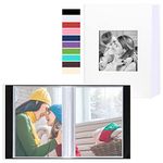 Benjia Photo Album 4x6 100 Pockets 2 Packs, Small Mini Capacity Leather Photo Albums, Each Pack Holds 100 Top Loader Vertical Only Pictures White