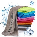 Fit-Flip Cooling towel - cool down towel - microfibre ice towel for sport and sweat - stay cool Airflip towel for neck - cold towel for yoga and fitness (grey, 100x30cm)