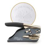 JUST REFINE® Personalised Book Embosser – Custom Ex Libris Stamp for Books – Book Stamp Embosser for Paper – Personalised Gift for Book Lovers (Book & Stars)