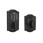 SCHLAGE BE375CAM622 Touch Camelot Deadbolt Electronic Keyless Entry Lock, Matte Black