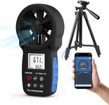 HoldPeak Handheld Anemometer Bluetooth with Tripod, Digital Wind Speed Gauge Meter, Air Flow Velocity Temperature CFM Measuring Device for HVAC Outdoor Sailing Shooting Golf, 866B-APP