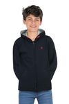 ALLEN SOLLY Junior Boys Cotton Hooded Neck Regular Fit Sweatshirt (ABSS31901808_Navy_16_Navy_15-16 Years)