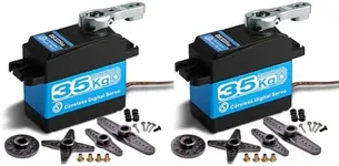 KEAcvise 2-Pack Micro servo Motor with 35kg high Torque, Metal Gear Digital and Stainless Steel Gear for Robotic DIY, rc car (180° Control Angle) - mg90s servo, 9g servo
