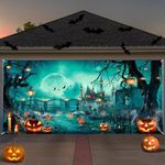 ChloropLastid Halloween Garage Door Decorations Background Large Hanging Backdrop Halloween Garage Wall Decorations Baby Shower Party Indoor Outdoor Decor Banner Cover 8x6ft