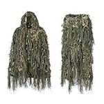 Ghillie Suit Hunting Woodland 3D Bionic Leaf Disguise Uniform Cs Camouflage Suits Set Sniper Jungle Train Hunting Cloth