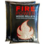 Firepower Wood Pellets for Pizza Oven 2 x 15kg Bags - High-Calorific, Low-Moisture Wood Pellets for Ooni and Ninja Pizza Oven - Virgin Hardwood Oven Pellets, Ideal for Woodfire Grills