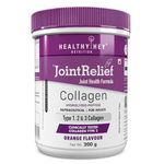 HealthyHey Nutrition Jointrelief Collagen Peptide Powder Type 1,2 & 3 (Hydrolysed) With Glucosamine,Chondroitin,Msm- Support Joint And Cartilage Health - 200 G (Orange),1 Count,22 Servings