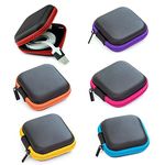 6 Pcs Earphone Cases Portable Earphone Storage Bag Mini Square Earphones Carrying Case for Mini Wired Headset USB Cable