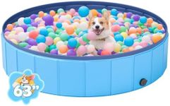 Foam Ball Pit, Large Ball Pits for Toddlers, 63"x 12" PVC Round Kiddie Baby Playpen Ball Pool for Kids, for Babies Indoor and Outdoor Game, Blue, (Balls not Included)