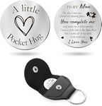 Nishabb Pocket Hug Token Long Distance Relationship Keepsake Stainless Steel Double Sided Inspirational Gift with PU Leather Keychain (To My Man)