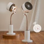 DOMESTICA Breezo 3D Air Circulation Tower Fan For Room With Mood Lamp, Touch & Remote Control | Silent BLDC Standing Fan With Height Adjustable,120˚Horizontal & 90˚Vertical Oscillation (White)