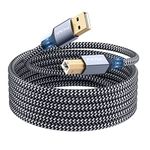 FXAVA Printer Cable - USB Printer Cable 20 Feet Printer Cable to USB [Aluminum Shell, Nylon Braided] High-Speed Printer Cord for Printer/Scanner