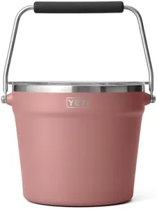 YETI Rambler Beverage Bucket, Double-Wall Vacuum Insulated Ice Bucket with Lid, Sandstone Pink